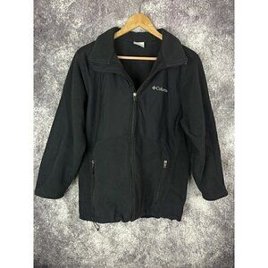 Columbia Collared Full Zip Softshell Fleece Jacket Black Mens Medium XM634